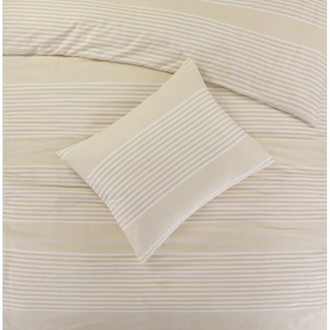 Flanel dekbedovertrek Davos - beige - Lits-jumeaux (240x220 + 2st 60x70cm)