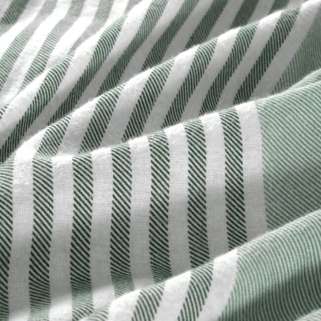 Flanel dekbedovertrek Davos - groen - Lits-jumeaux (240x220 + 2st 60x70cm)