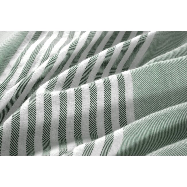 Flanel dekbedovertrek Davos - groen - Lits-jumeaux (240x220 + 2st 60x70cm)