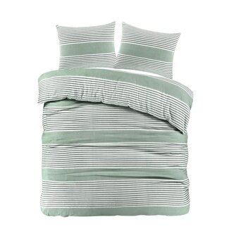 Day Dream  Flanel dekbedovertrek Davos - groen - Lits-jumeaux (240x220 + 2st 60x70cm)