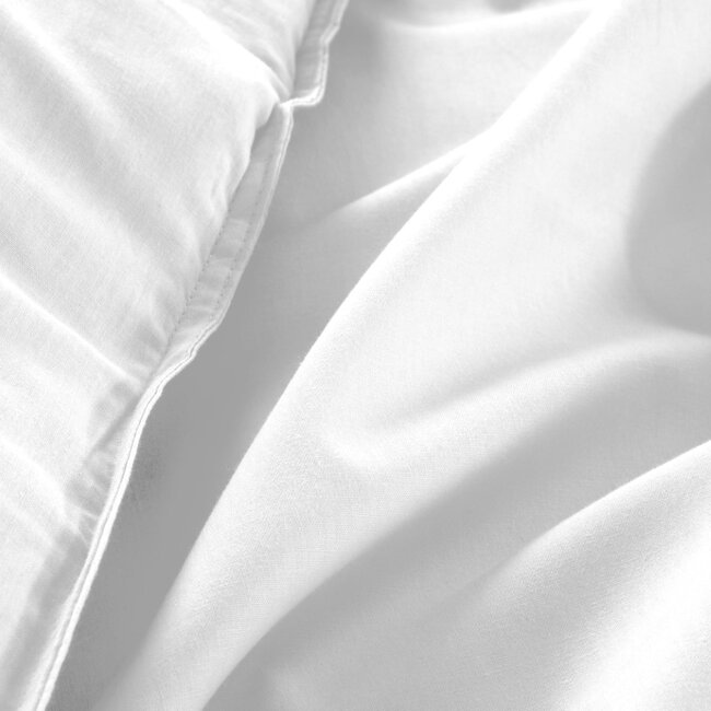 Katoen dekbedovertrek jeans stitch - wit