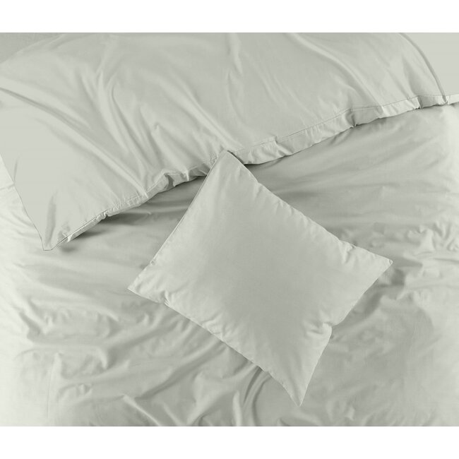 Katoen dekbedovertrek effen - groen - Lits-jumeaux (240x220 + 2st 60x70cm)