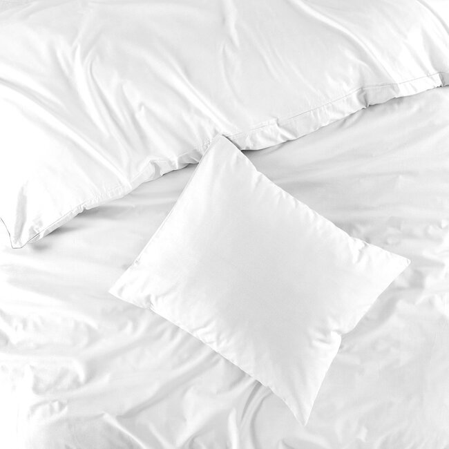 Katoen dekbedovertrek effen - wit
