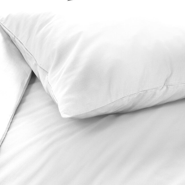 Katoen dekbedovertrek effen - wit