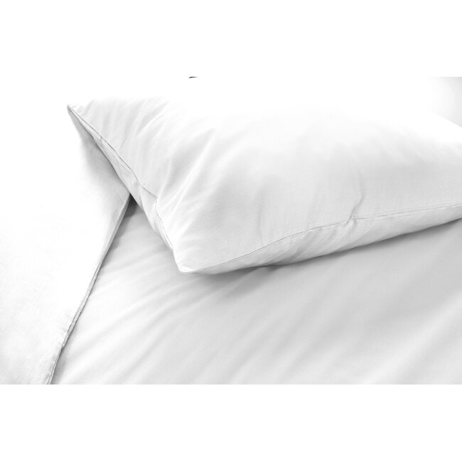 Katoen dekbedovertrek effen - wit