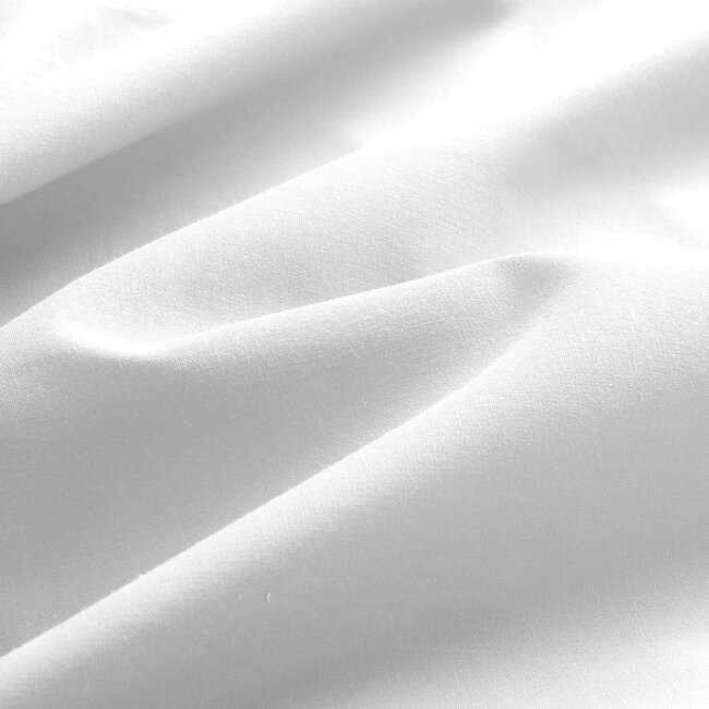 Katoen dekbedovertrek effen - wit