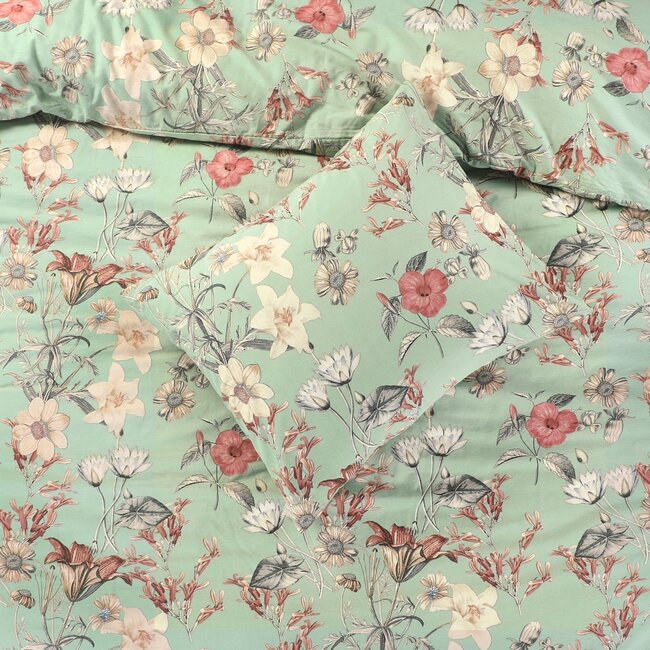 Katoen dekbedovertrek Mary bloemen