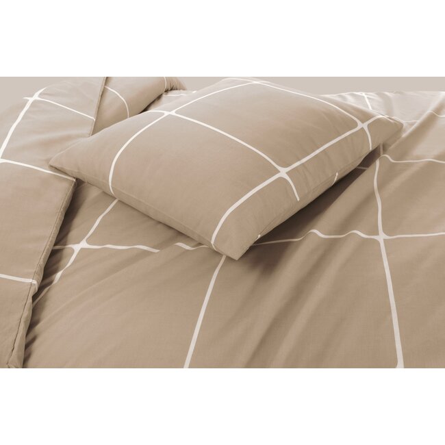 Katoen dekbedovertrek Stan - beige