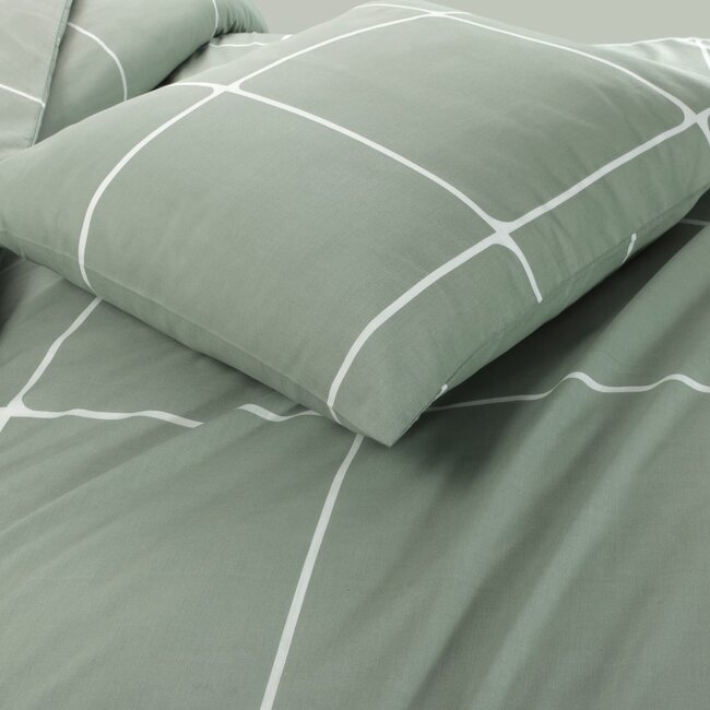 Katoen dekbedovertrek Stan - groen