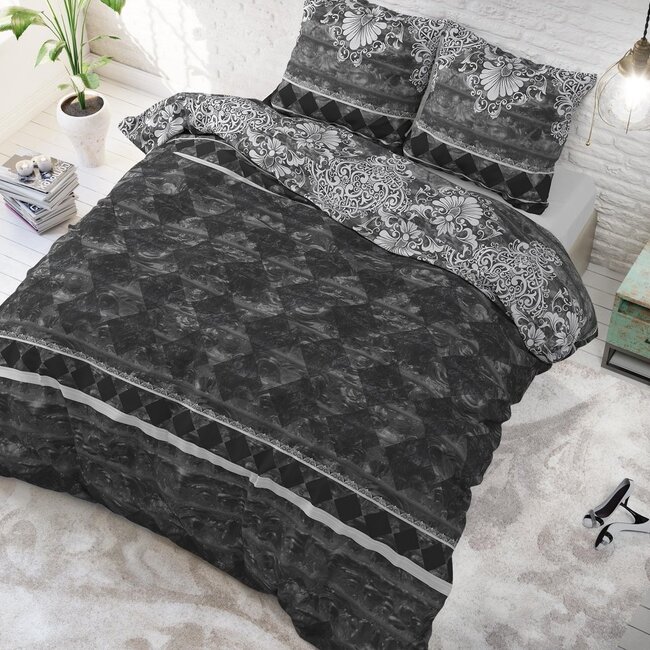 Katoen dekbedovertrek  Elite - antraciet - 140x220 + 60x70 cn