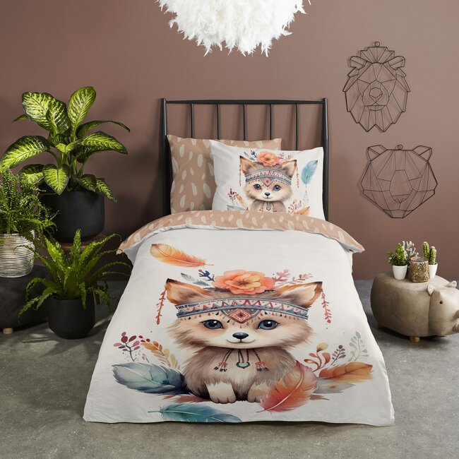 Katoen kinderdekbedovertrek Hay -  140x220 + 60x70 cm