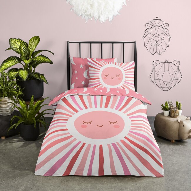 Katoen kinderdekbedovertrek Sunny - 140x220 + 60x70 cm