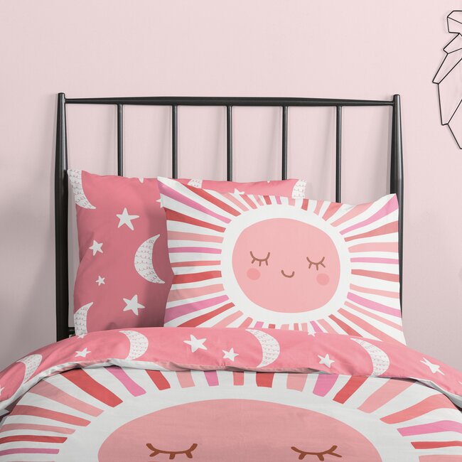 Katoen kinderdekbedovertrek Sunny - 140x220 + 60x70 cm