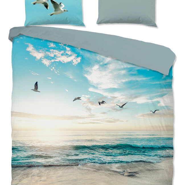 Katoen dekbedovertrek Brisa aqua