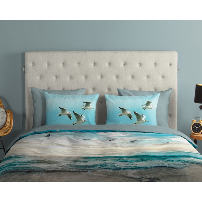 Katoen dekbedovertrek Brisa aqua