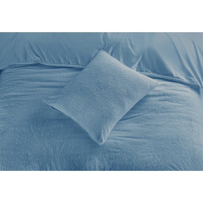Teddy dekbedovertrek onderkant microvezel - blauw - 240x220 + 2st. 60x70 cm