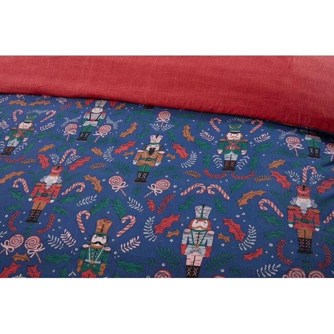 Microvezel dekbedovertrek Notenkraker - navy