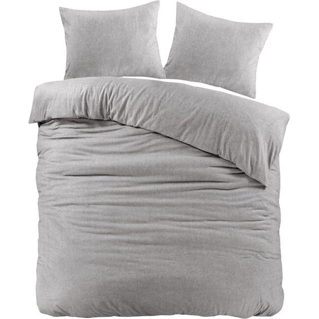 Flanel dekbedovertrek Brienz - grijs
