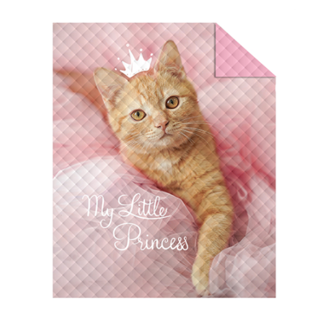 Bedsprei Poes - My little princess - roze - 170x210 cm
