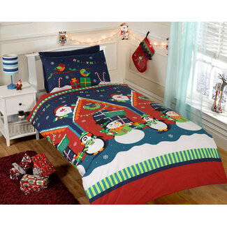 Studio Kids Kerst dekbedovertrek Santa's Grotto - polykatoen - eenpersoons