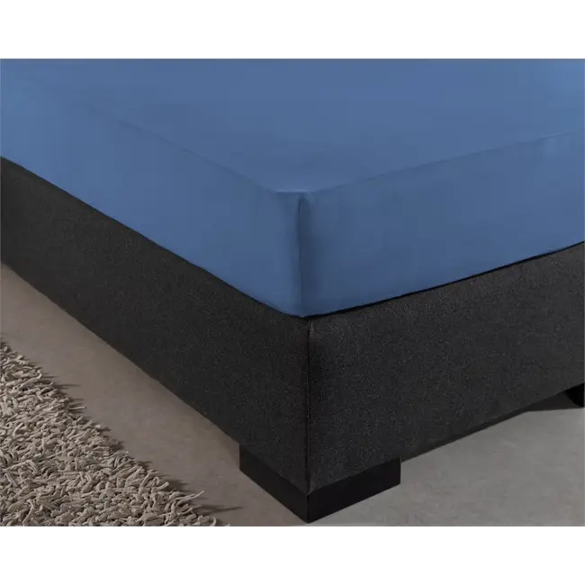 Hoeslaken - enkel jersey 135gr - blauw