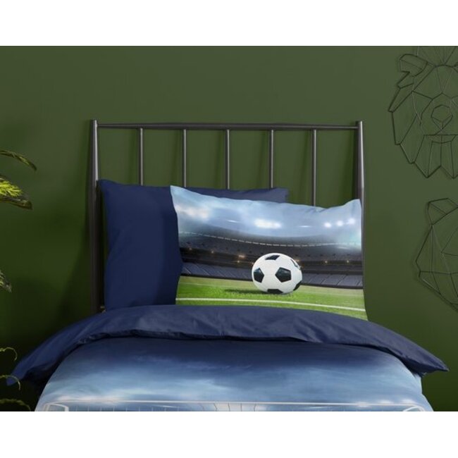 Microvezel kinderdekbedovertrek Voetbal - 140x220 + 60x70 cm