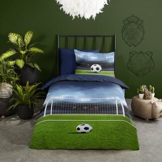 Pure Microvezel dekbedovertrek Voetbal - eenpersoons