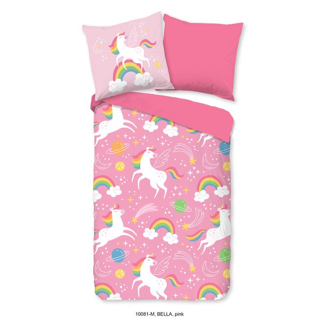 Kinderdekbed zonder overtrek Unicorns & regenbogen - 140x200 + 60x70 cm