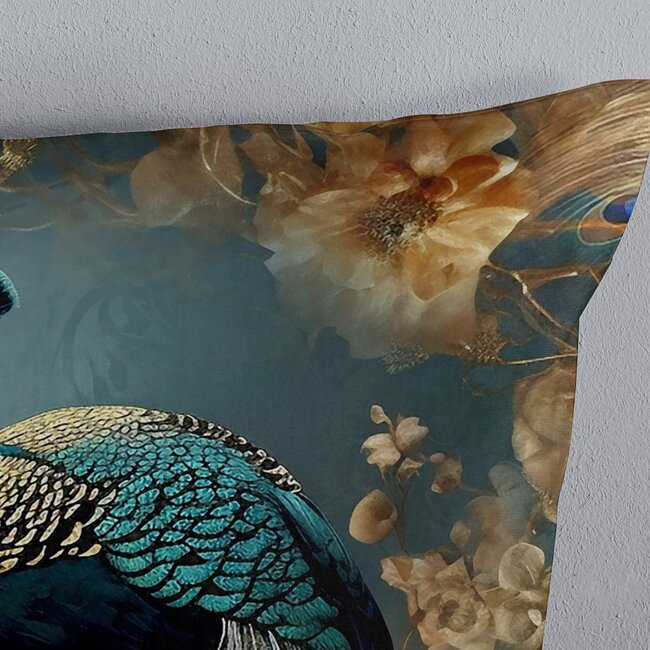 Microvezel dekbedovertrek Savaya pauw - petrol