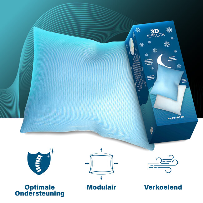 Cooling Ice Yarn 3D Kussen - Visco - 50x60 cm