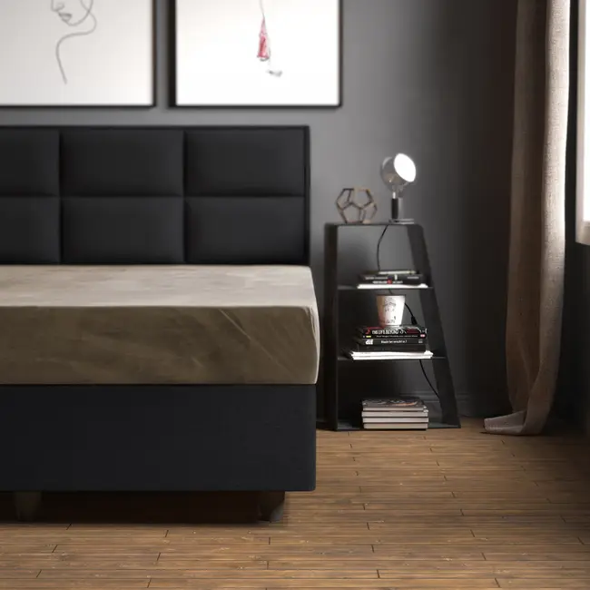 Velvet hoeslaken - taupe grijs