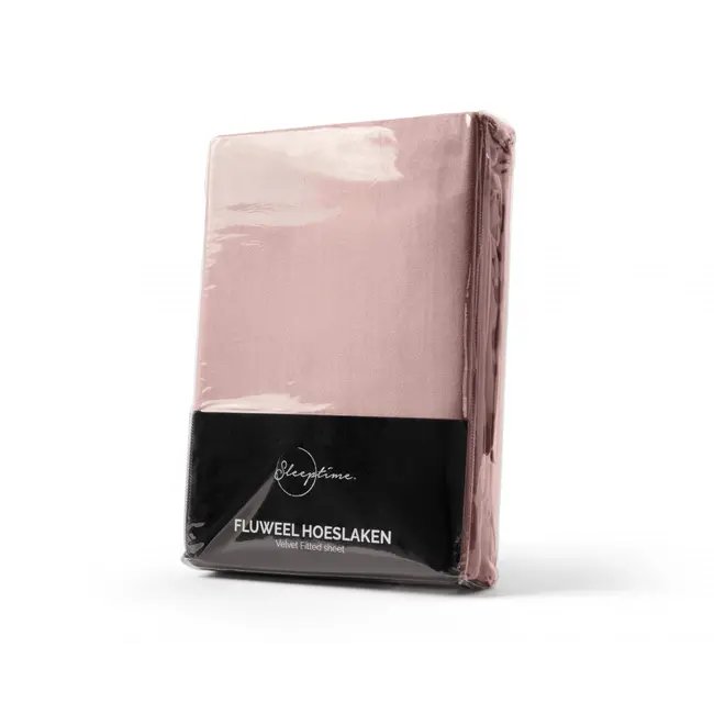 Velvet hoeslaken - oud roze