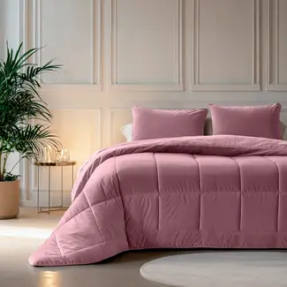 Sleeptime All in one lazy dekbed velvet - Dekbed en overtrek in 1 - Oud Roze