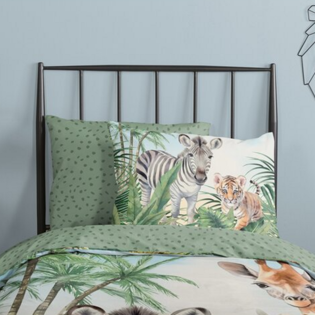 Katoen kinderdekbedovertrek Thabo jungle - 140x220 + 60x70 cm