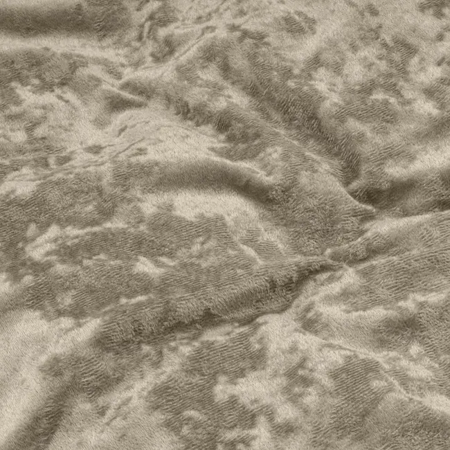 Velvet dekbedovertrek crushed - Grijs/Taupe - 140x220 + 60x70cm