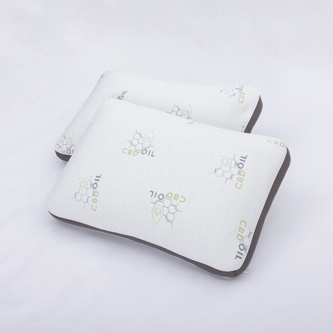 Traagschuim Hoofdkussen met 3D-rand - CBD olie infused - 40x60 cm - (2stuks)
