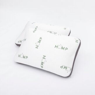 Zydante® Traagschuim Hoofdkussen met 3D-rand - Hennep/katoen - 40x60 cm - (2stuks)