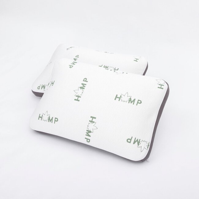 Traagschuim Hoofdkussen met 3D-rand - Hennep/katoen - 40x60 cm - (2stuks)