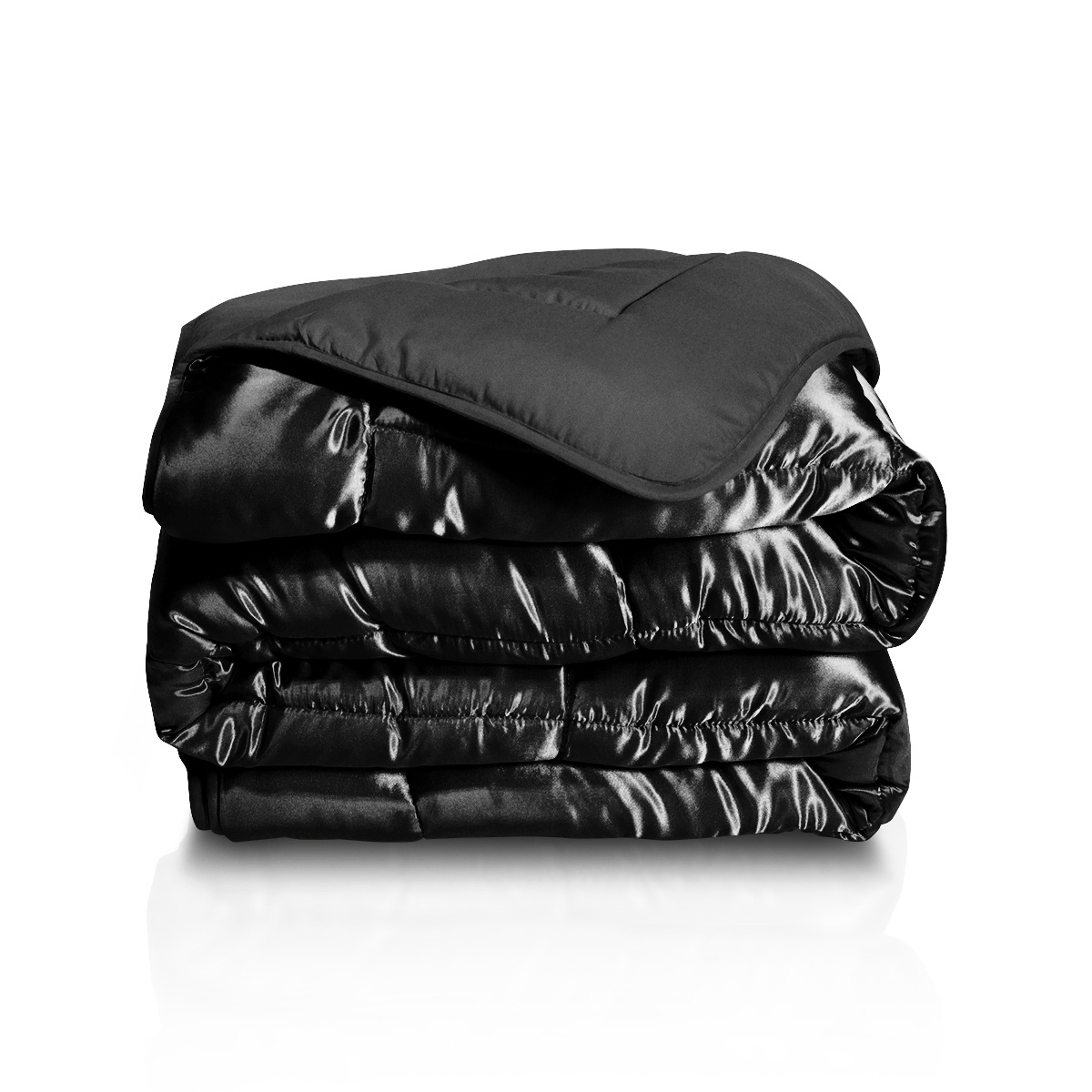 Easy dekbed en overtrek in 1 - Glans satijn - 250 gsm - Zwart