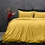 Velvet dekbedovertrek - Uni goudgeel