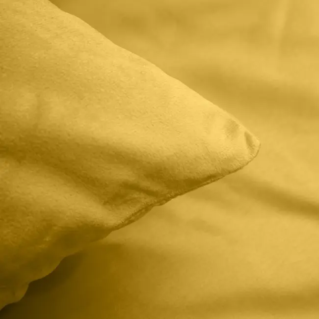 Velvet dekbedovertrek - Uni goudgeel