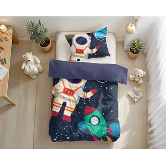 Little Monster Kinderdekbedovertrek Space man  - microvezel - eenpersoons