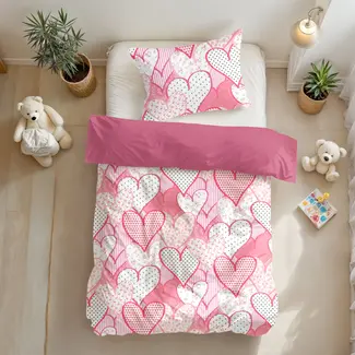 Little Monster Kinderdekbedovertrek Hearts love  - microvezel - eenpersoons