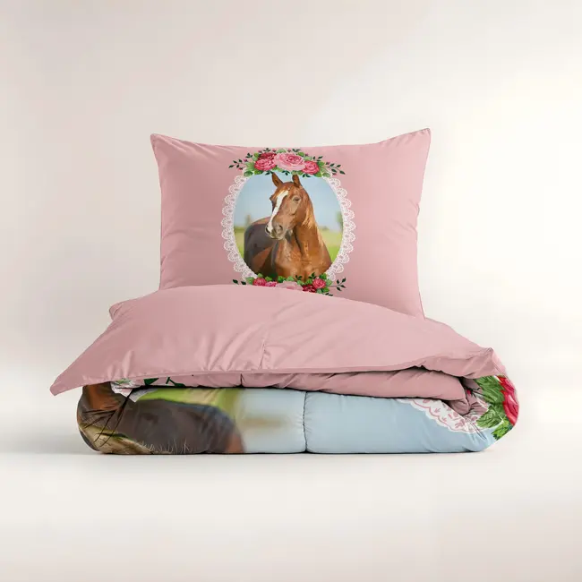Kinderdekbedovertrek Cute Horse  - microvezel - 140x220 + 60x70 cm