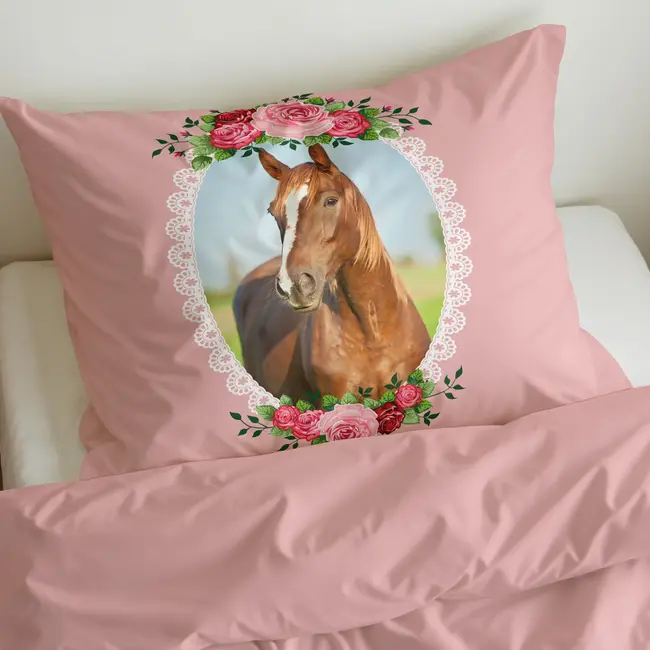 Kinderdekbedovertrek Cute Horse  - microvezel - 140x220 + 60x70 cm