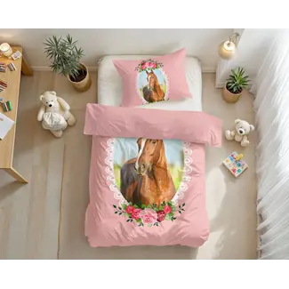 Little Monster Kinderdekbedovertrek Cute Horse  - microvezel - eenpersoons