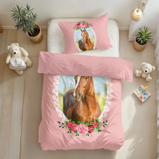 Kinderdekbedovertrek Cute Horse  - microvezel - 140x220 + 60x70 cm