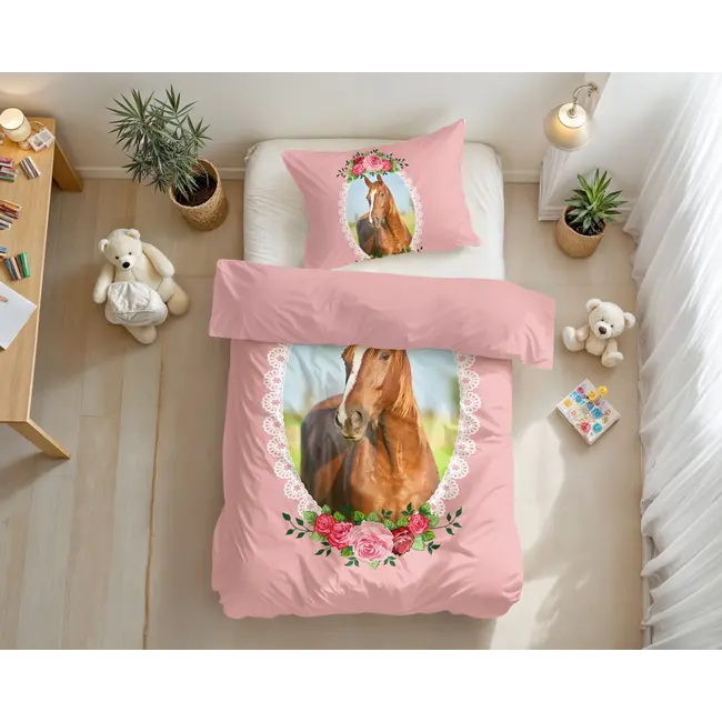 Kinderdekbedovertrek Cute Horse  - microvezel - 140x220 + 60x70 cm