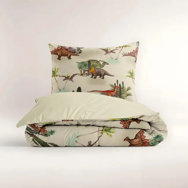 Kinderdekbedovertrek Dino - microvezel - 140x220 + 60x70 cm