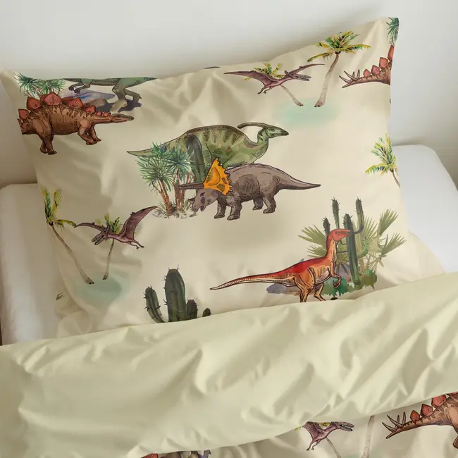 Kinderdekbedovertrek Dino - microvezel - 140x220 + 60x70 cm